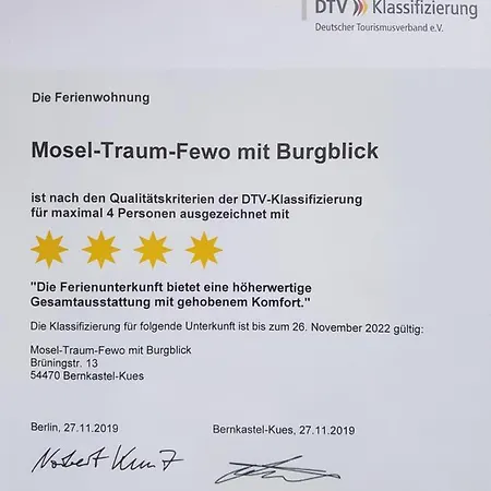 Moseltraum-Fewo Mit Klimaanlage-Burgblick Und Balkon Bernkastel-Kues Eksteriør billede